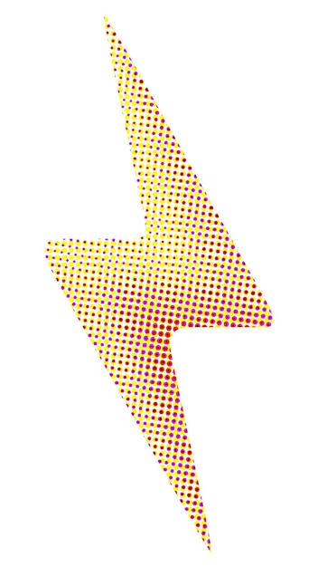 Halftone lightning png business sticker transparent background