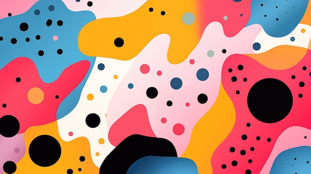Hand drawn colorful memphis background