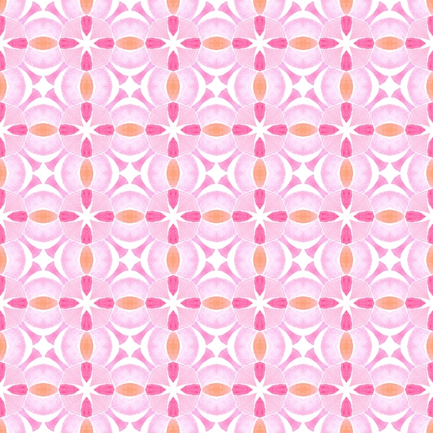 Hand drawn green mosaic seamless border. Orange curious boho chic summer design. Mosaic seamless pattern. Textile ready pretty print, swimwear fabric, wallpaper, wrapping.