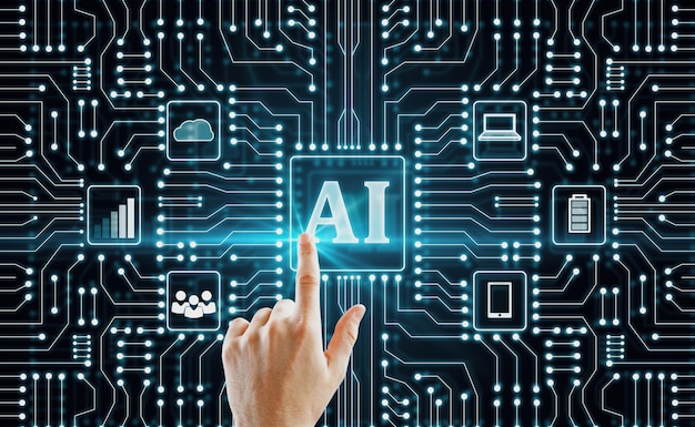 Hand using AI interface