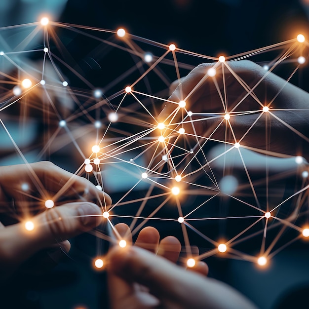hands holding a spiral of connected connected connected connected connected connected connected connected lines