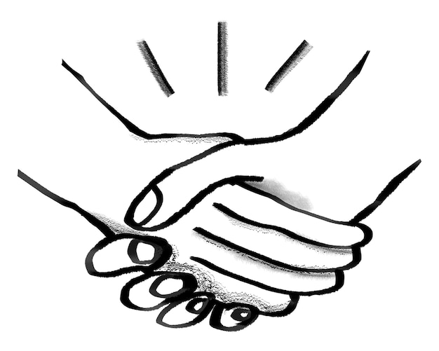 handshake doodle png business agreement doodle