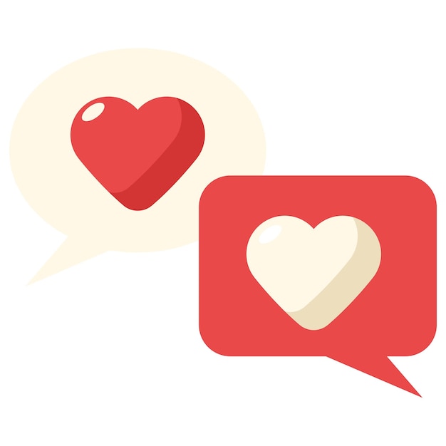 Hearts in Speech Bubbles