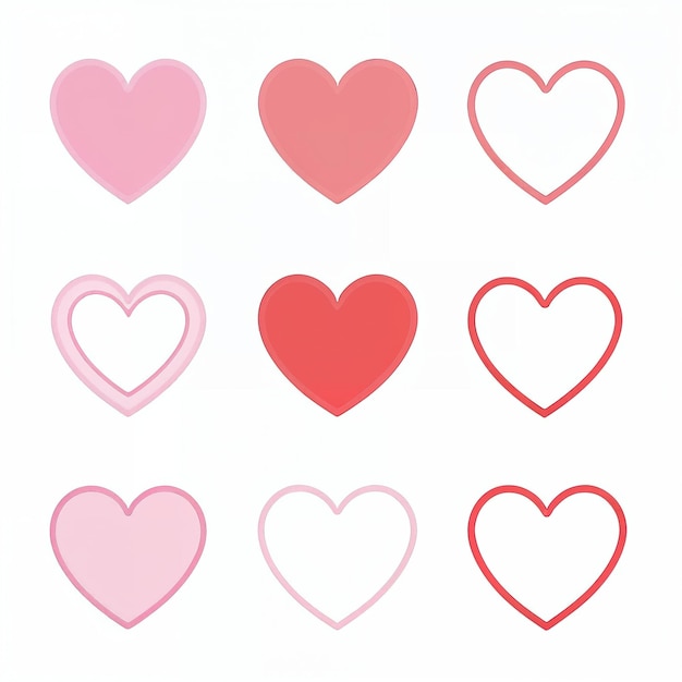 Hearts of Various Colors and Styles