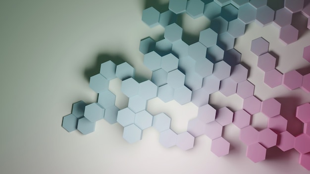 Hexagon abstrakt 3D-gengivelse pastel farve tekstur baggrund