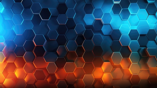 Hexagonal abstrakt bakgrund Futuristiskt och teknologikoncept Skapad med Generativ AI-teknik
