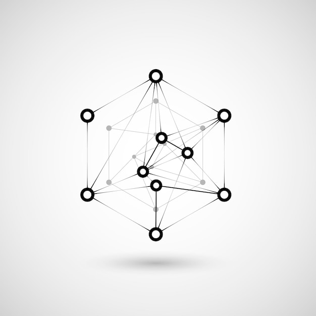 Hexagons genetic science chemical carcass Vector connection and social network