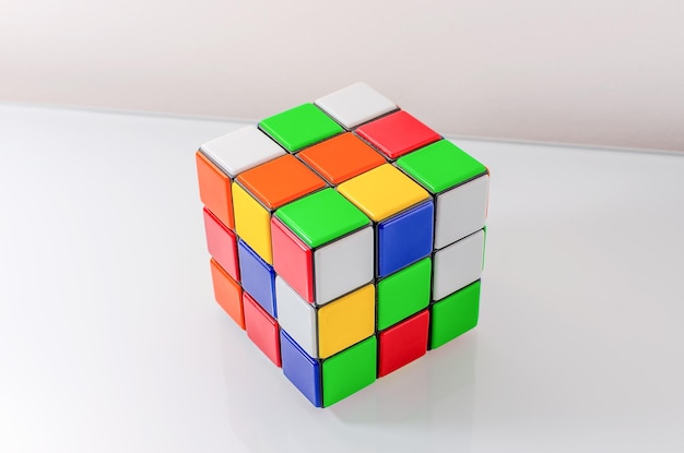 High angle view of multi colored toy on table