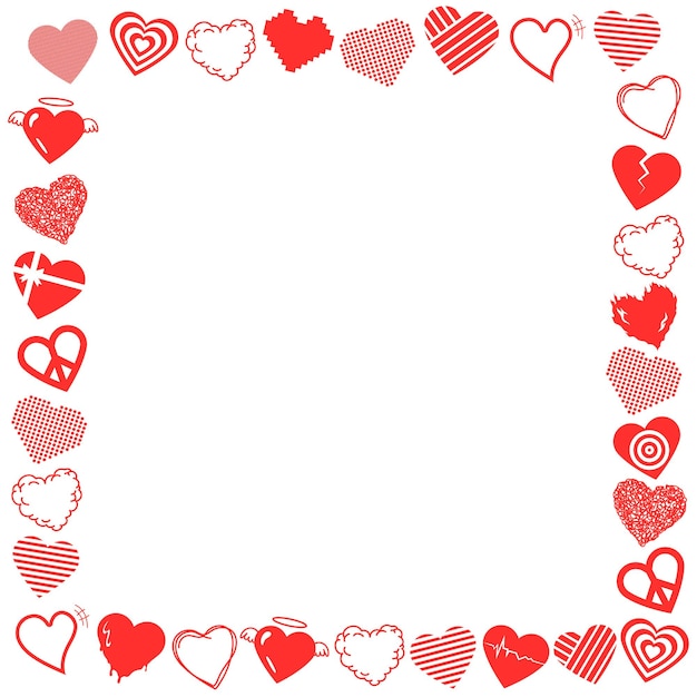 Hjerteramme PNG Valentinsdag – kant med transparent baggrund