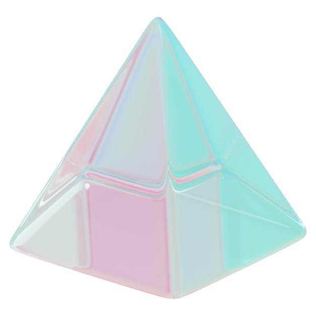 Holographic pyramid png geometric shape transparent background