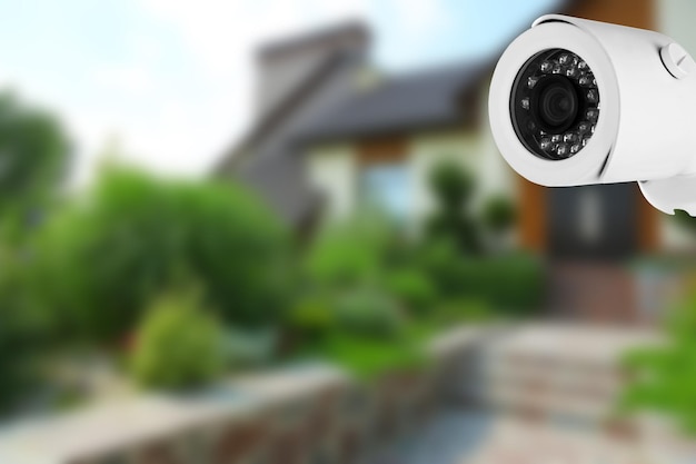 Home security system House under CCTV camera surveillance