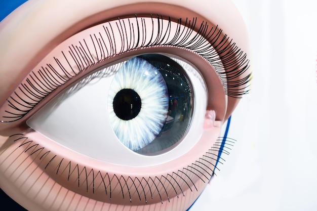 human eye isolated on white, model.