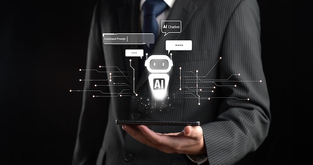 Human interact with AI artificial intelligence virtual assistant FaaS