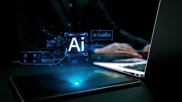 Human interact with AI artificial intelligence virtual assistant UUID