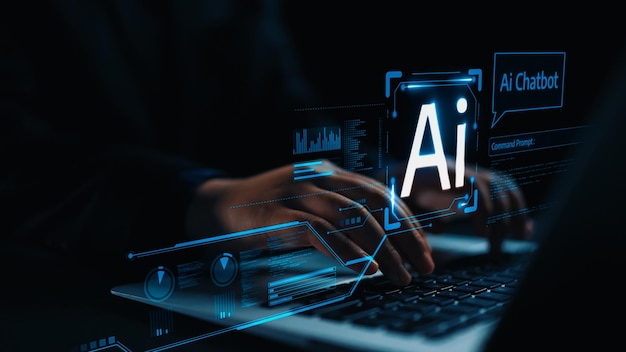 Human interact with AI artificial intelligence virtual assistant UUID