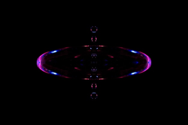 Illuminated lighting equipment against black background