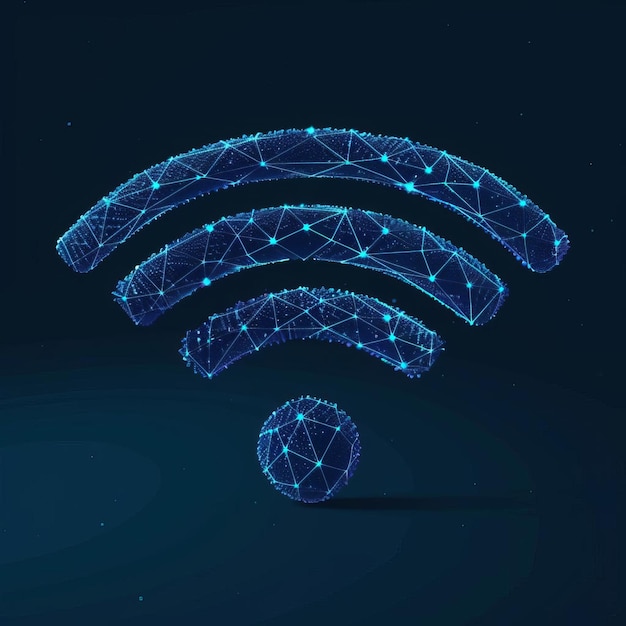 illustration 3d model simple thin line icon representing a wifi signal or wireless connection