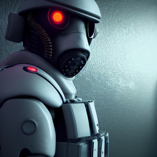 Illustration af futuristisk soldat