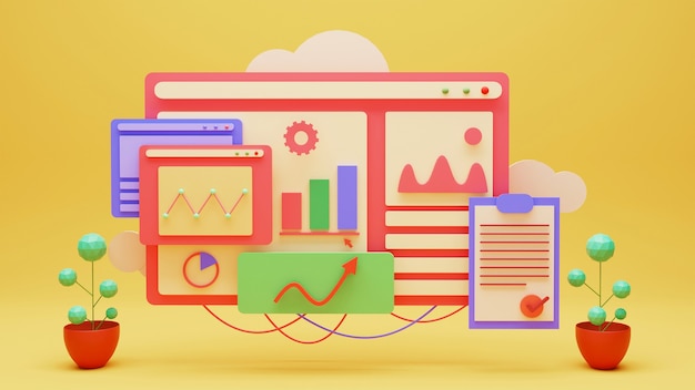 Illustration av Infographic Dashboard eller webbplats