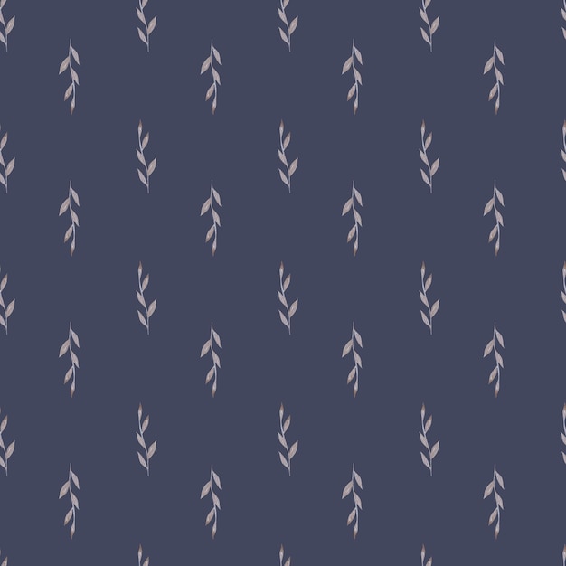 illustration of a pattern of twigs drawn in watercolor by hand Print for fabric with natural motifs Picture of twigs leaves environmental pictures