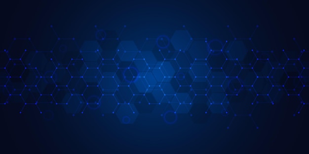 Illustration of geometric abstract background with hexagons pattern