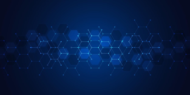 Illustration of geometric abstract background with hexagons pattern