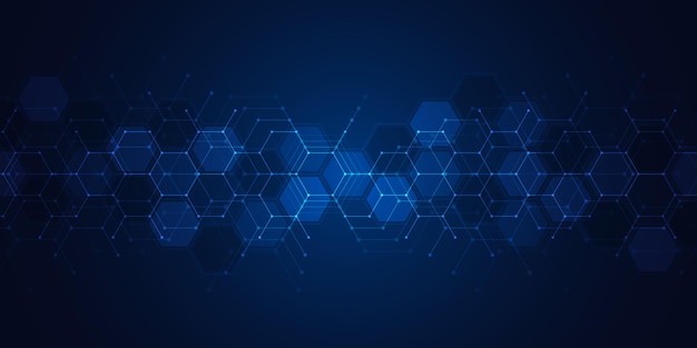 Illustration of geometric abstract background with hexagons pattern