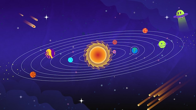 illustration of planets in space