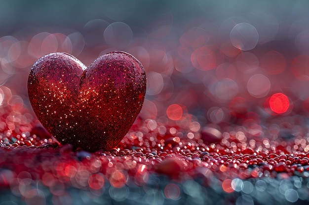 Illustration of red glittering heart background high quality high resolution