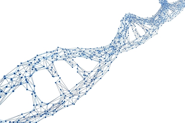 Illustration of white DNA chain