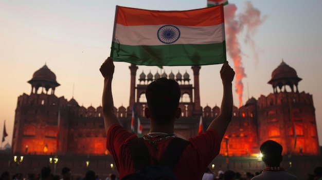 india national flag india holidays celebrating background illustration generated by ai