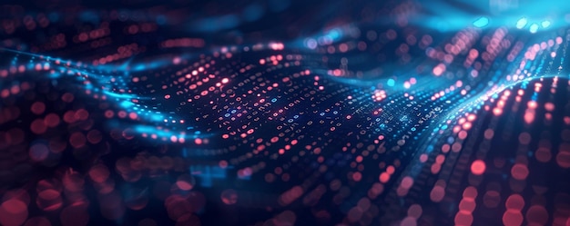 information technology and blue digital binary data network with coding and software algorithm programing as blue data flow abstract datum background banner