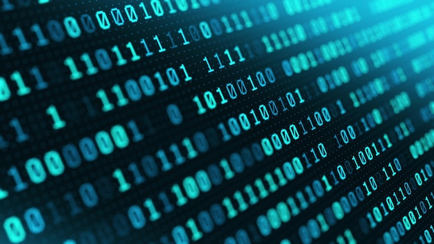 Information technology digital binary code background