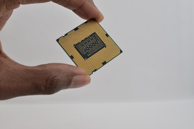 innovation at your fingertips closeup of a computer processor representing technological advancement