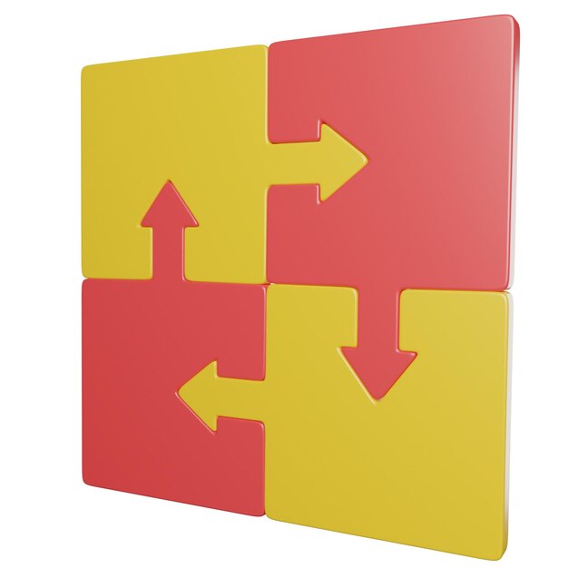 Interconnected Puzzle Pieces with Arrows