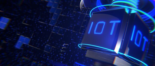 Internet of things IOT devices and network connection concepts Internet of things concept 3d rendering