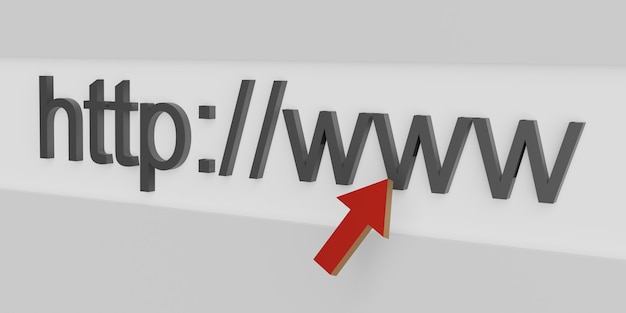 Internet web address http www in search bar of browser