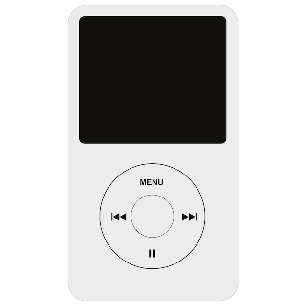iPod Music Player Vector Icon silver with dark screen Isolated vector