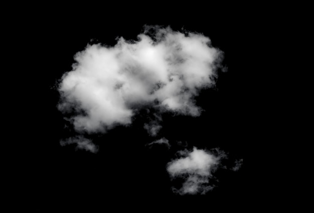 Isolated clouds on a black background