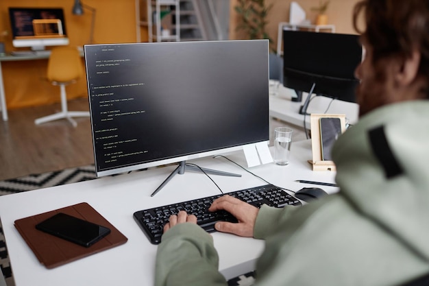 It developer coding in office
