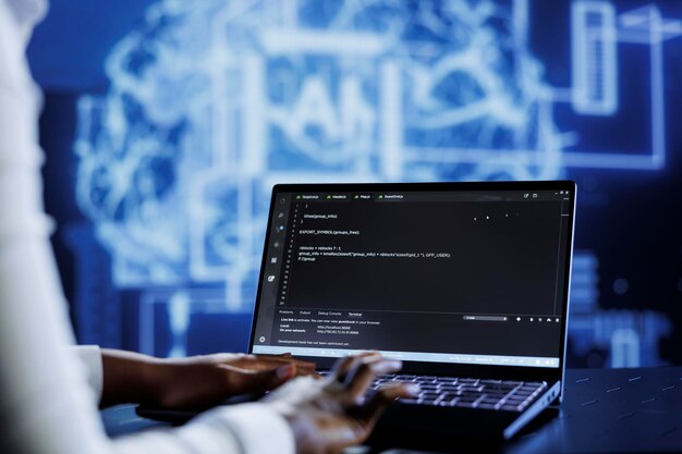 IT engineer updating AI systems