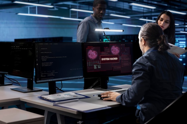 IT expert in data center facility requesting assistance to fix security breach