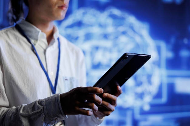 IT worker does AI systems checkup