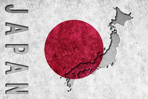 Japan Metallic flag Textured flag