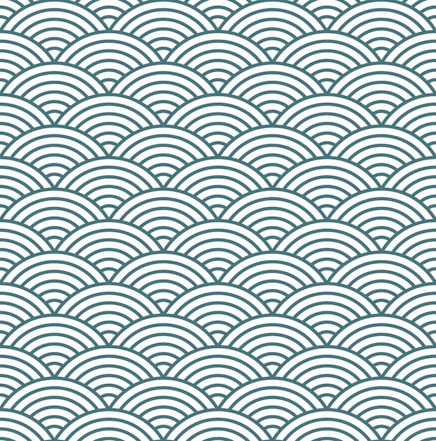 Japanese style seamless pattern Wave concept pattern background Emerald green pattern Vector