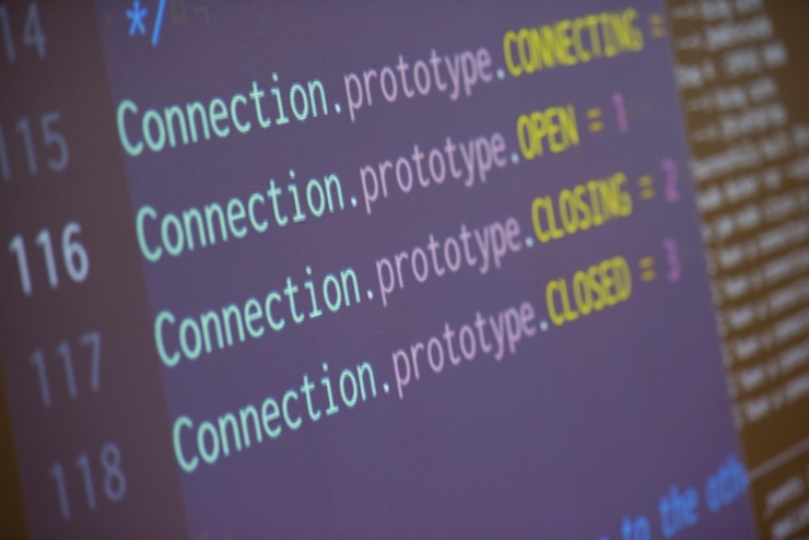 Bild java programkod på en bärbar datorskärm