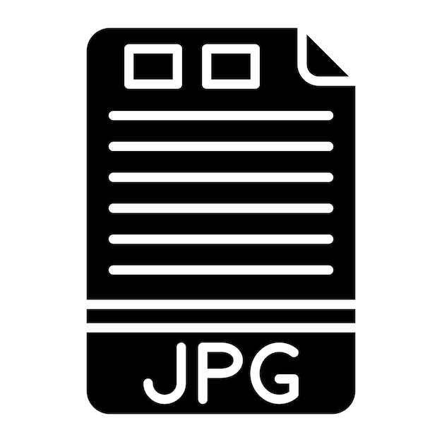 JPG Glyph Solid Black Illustration