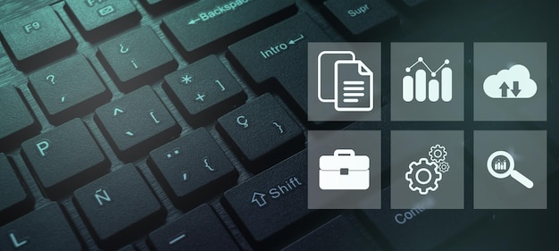 Keyboard with digital administration interface Document Management System Concept