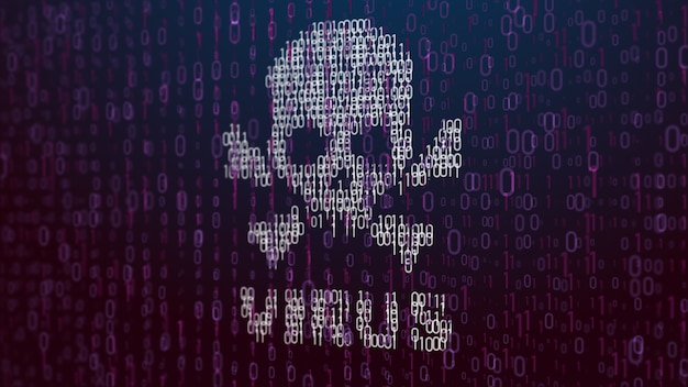Koncept för datavirus-symbol på LCD-skärm