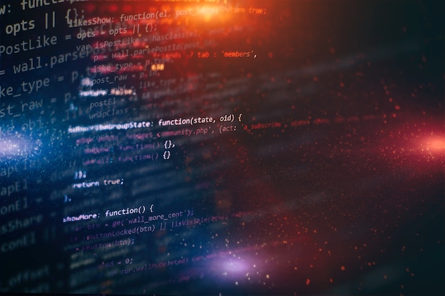 Kørsel af computerdata / WWW-programmering. Kodningsscripttekst på skærmen. Nærbillede af bærbar computer.